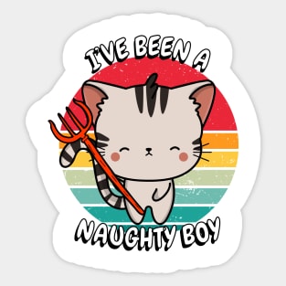 Cute tabby Cat is a naughty boy Sticker